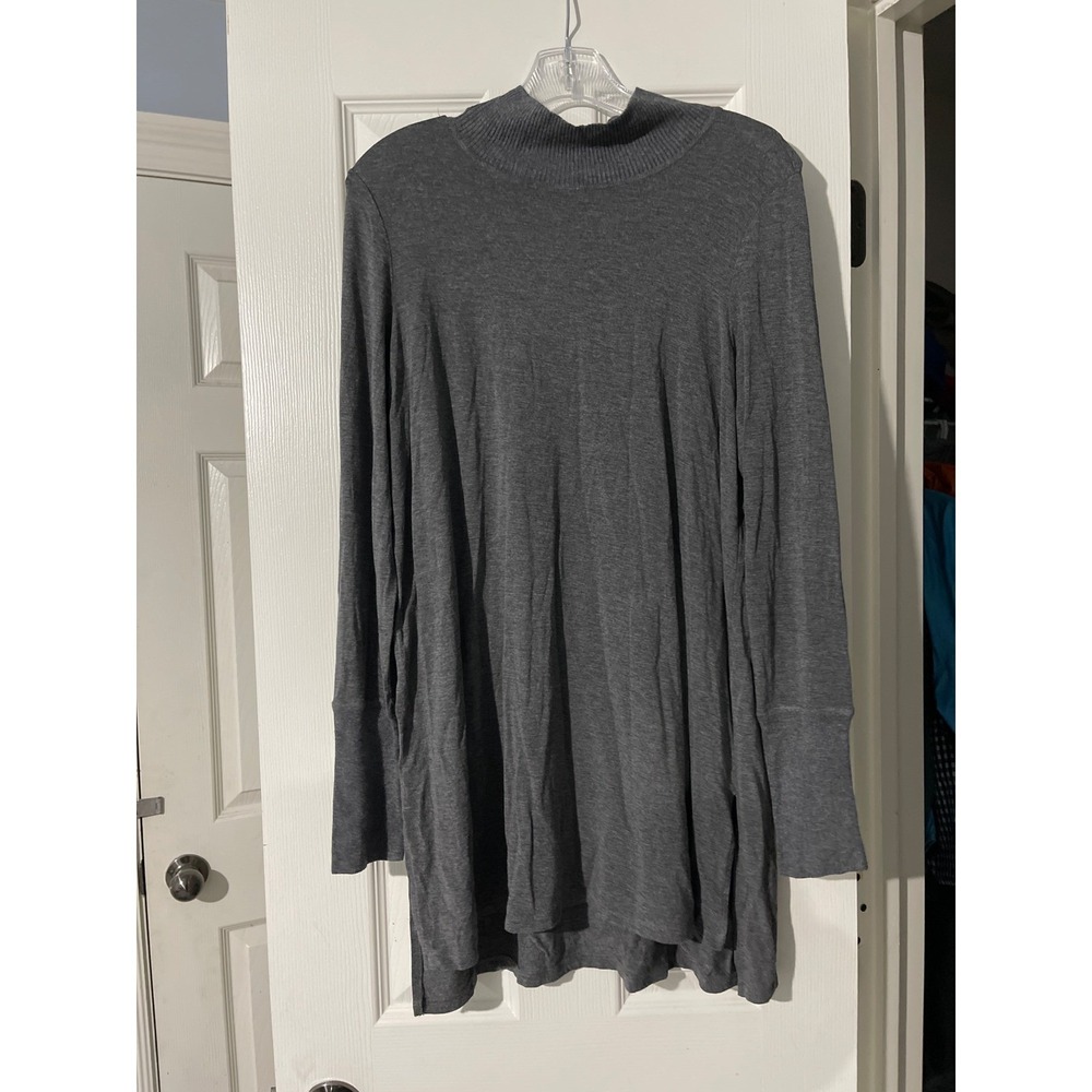 Eileen Fisher Sz Small Italian Yarn Long Sleeve Tunic Top Gray Minimalist